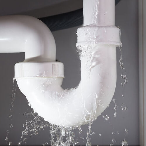 A leaking pipe needs leak repair.