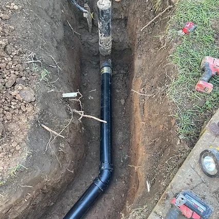 A leaking sewer pipe